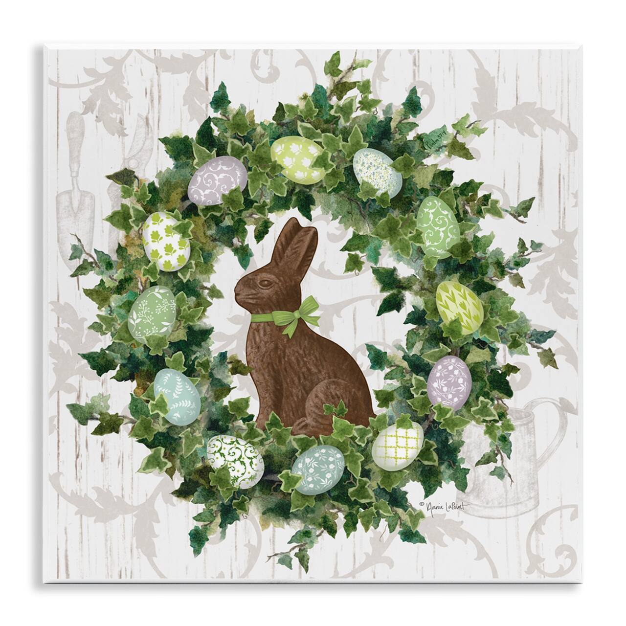 Stupell Industries Spring Easter Egg Wreath Wall Plaque Art